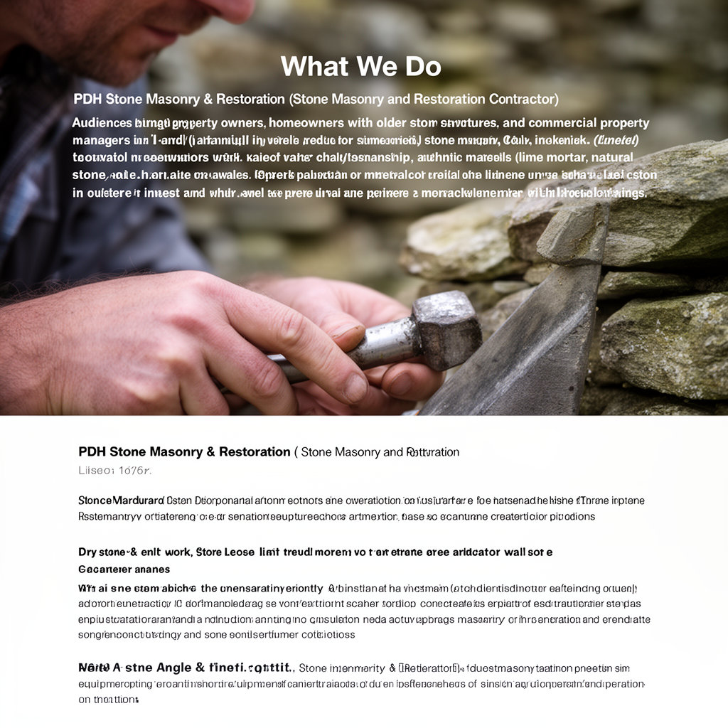 PDH Stone Masonry & Restoration expert stonework and heritage restoration services showcasing traditional craftsmanship